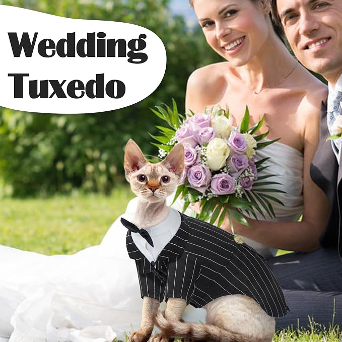 QBLEEV Cat Tuxedo Suit, Sphynx Cat Suit - Image 6