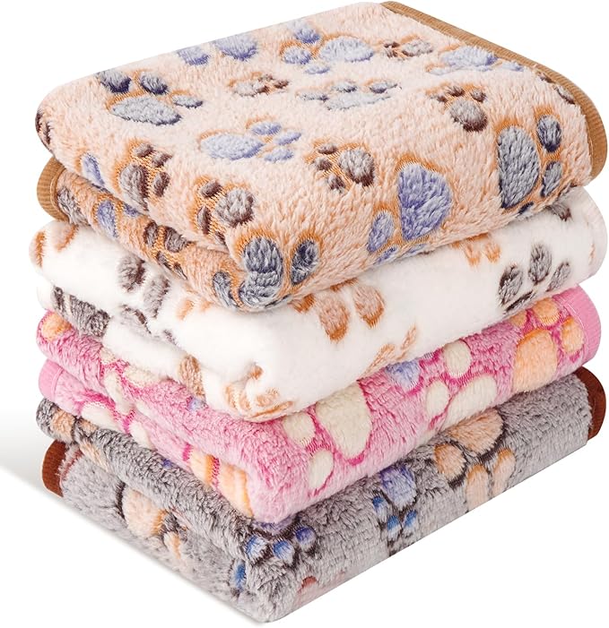 4 Pack Premium Soft Pet Blankets Washable by Vowanop