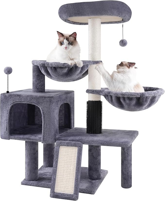 ROYPET Cat Tree with Cat Condo and Two Hammocks, Cat Tower with Scratching - Image 5