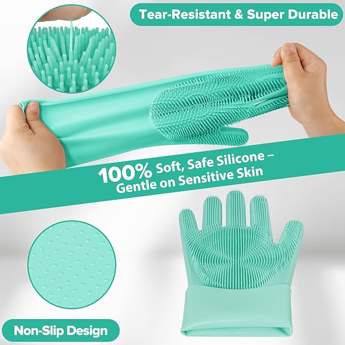 6PCS Pet Grooming Kit for Dogs, Cats and Horses | Dog Washing Gloves | Dog Bath - Image 4