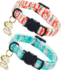 Easter Cat Collar-2 Pack Collars White and Orange Rabbit Print Breakaway by BoboRainbow