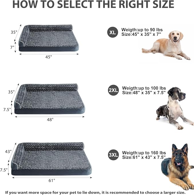 BFPETHOME Orthopedic Dog Beds for Large Dogs-Waterproof Sofa Dog Bed - Image 5