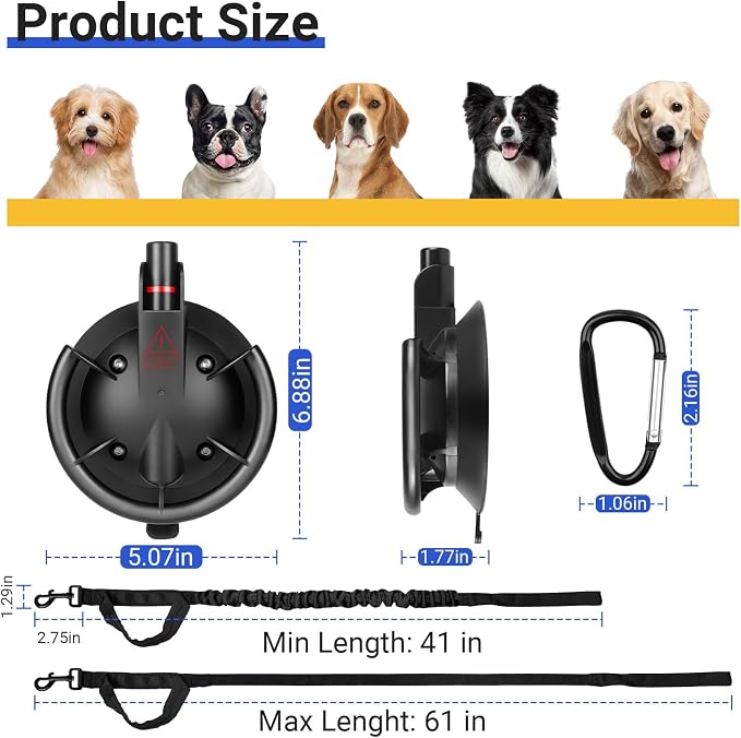 Dog Bathing Suction Cup with Tether, High Elasticity Nylon Dog Bathing Tether - Image 4
