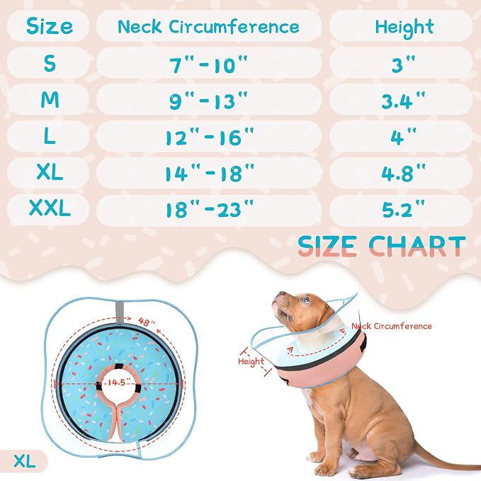 Supet Raised Inflatable Dog Cone Collar to Stop Licking, Soft Dog Cone - Image 6