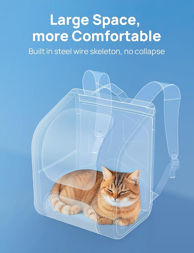 Pecute Cat Backpack Carrier, Large Space Cat Bubble Backpack, Breathable Cat - Image 2