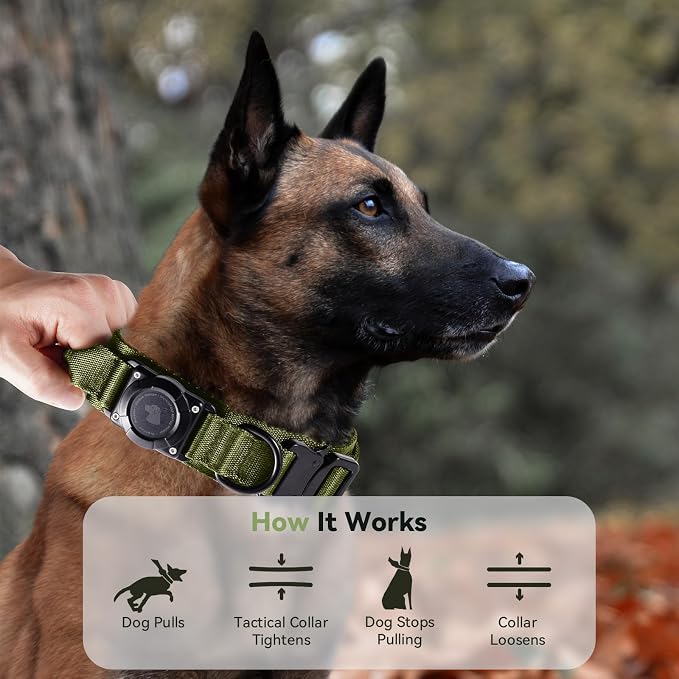 2025 Upgrade Waterproof AirTag Dog Collar, Military Tactical Dog Collar - Image 6