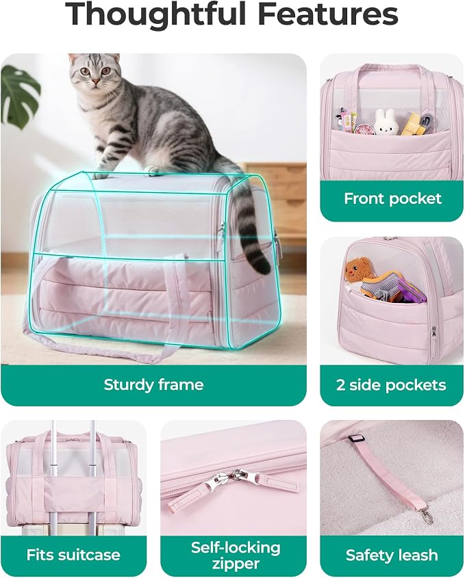 BAGSMART Cat Carrier: Soft-Sided Pet Carrier - Image 6