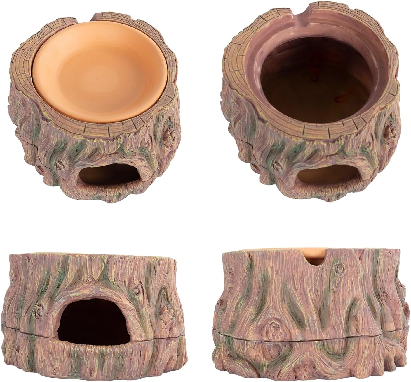 3 in 1 Reptile Hide Cave with Humidity Dish - GlobalHabitat Supply