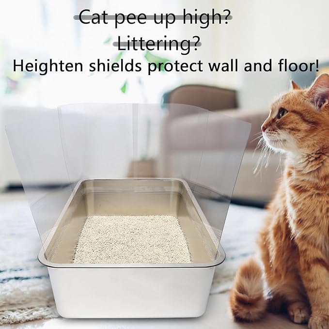6PCS Cat Litter Box Pee Shields, Transparent Easy Clean Splash Guard - Image 6