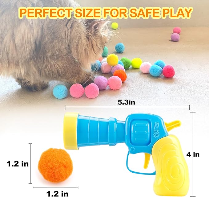 31Pcs Cat Ball Toy Launcher Gun, Cat Balls Fetch Toy, Funny Interactive Cat Toys - Image 4