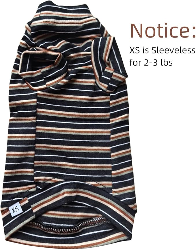 Vintage Stripes Sphynx Hairless Cats Shirt Cotton Cat Turtleneck Pet Clothes - Image 2