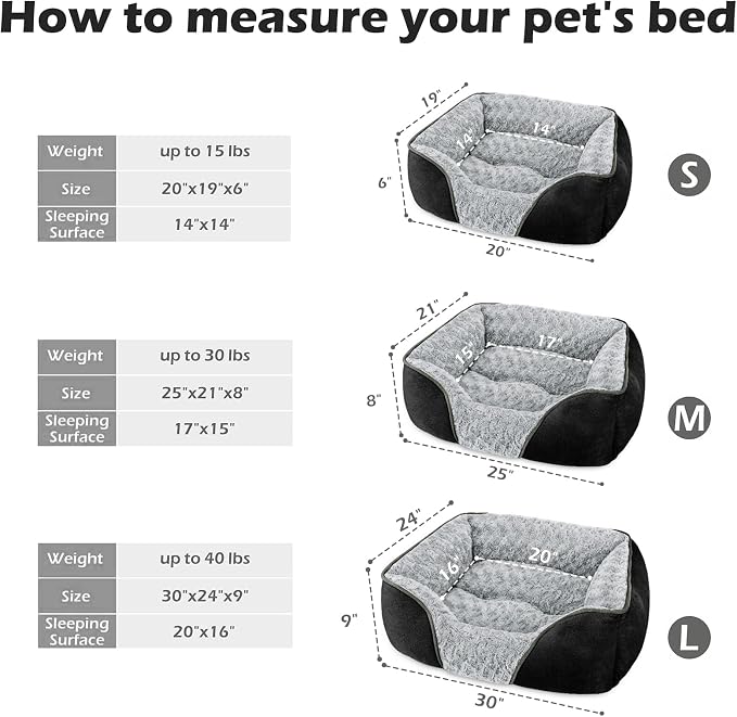 INVENHO Small Dog Bed Rectangle Washable Orthopedic Soft Calming Sleeping - Image 3
