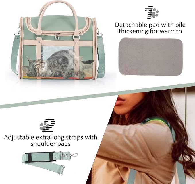 Airline Approved Pet Carrier Backpack, Waterproof PU Foldable Design - Image 7