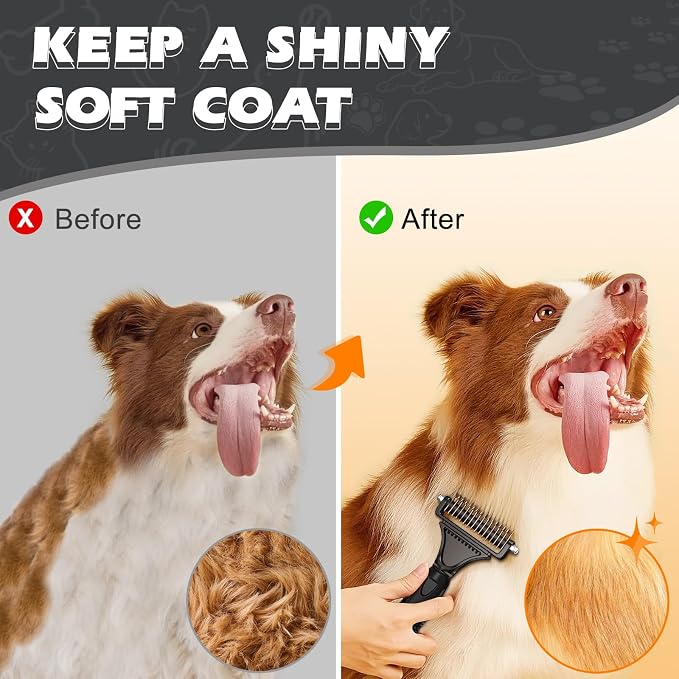 3PCS Pet Grooming Rake & Metal Comb & Flea Comb - Image 6