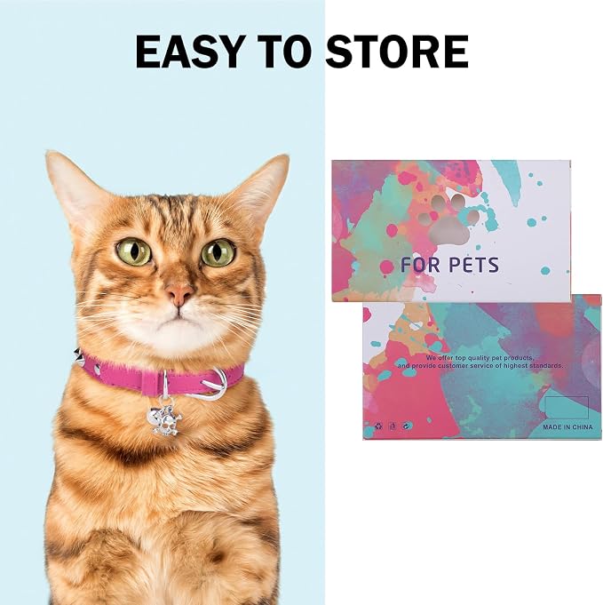 Leather Cat Collars for Boy Girl Cats - Image 2