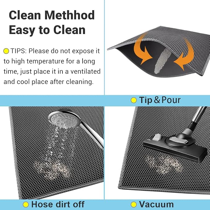 Pieviev Cat Litter Mat Double Layer Waterproof Urine Proof Trapping Mat 1 Pack) - Image 5