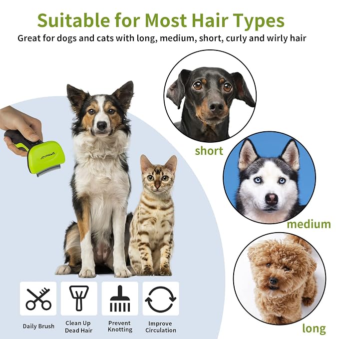 Upgraded Pet Self Cleaning Curved Deshedding Tool, Effectively Reduces Shedding - Image 3
