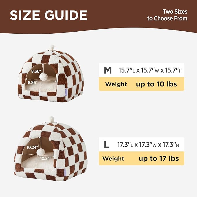 Lesure Cute Cat Beds for Indoor Cats - 2 in 1 Cat Cave Bed for Large Cats - Image 4
