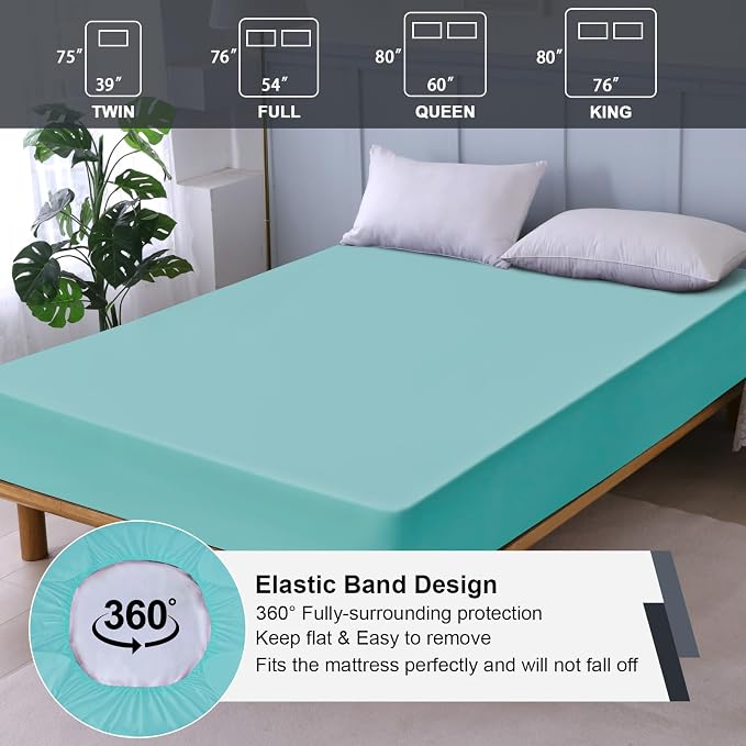 Waterproof Mattress Protector Queen, Fitted Sheet Style Breathable Mattress - Image 5