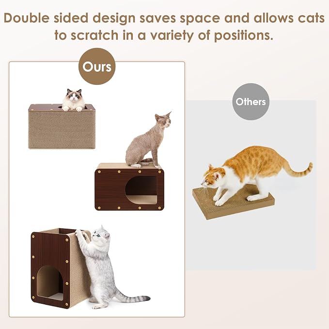 EHEYCIGA Cardboard Cat Scratcher House, 17-Inch Corrugated Cat Scratcher - Image 4