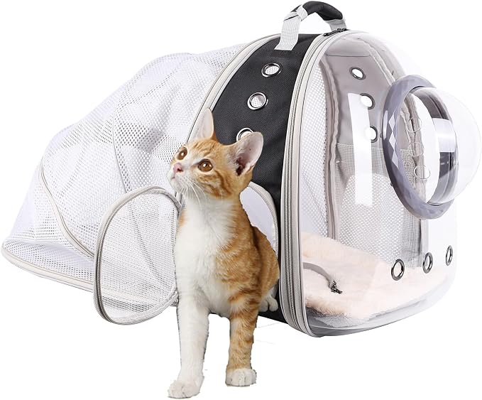 Clear Cat Bubble Backpack, Space Capsule Astronaut Transparent Bubble Dome Pet by halinfer
