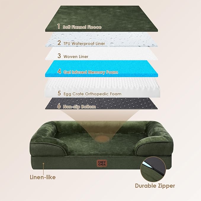 EHEYCIGA Orthopedic Dog Beds for Extra Large Dogs, Waterproof Memory Foam XL - Image 2