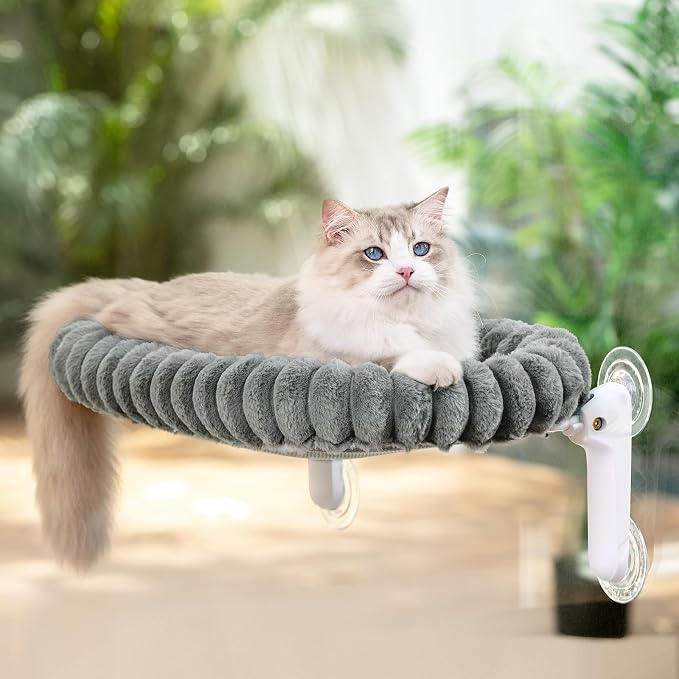 Sunhoo Cat Window Perch Bed Foldable Kitty Windowsill Hammock Shelf Seat Large - Image 8