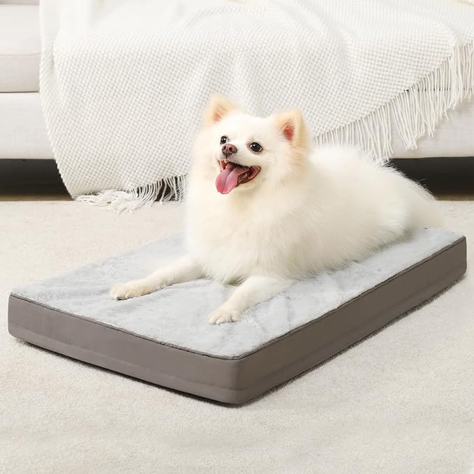 KSIIA Orthopedic Dog Bed, Deluxe Plush Waterproof, 29 x 18 Inch, 3-Inch Thick by KSIIAPetProducts