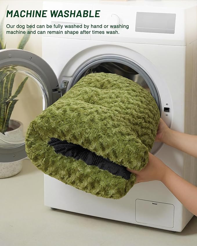 KSIIA Washable Dog Bed Comfy Dog Crate Pad Deluxe Plush Pet Bed Non-Slip Kennel - Image 5