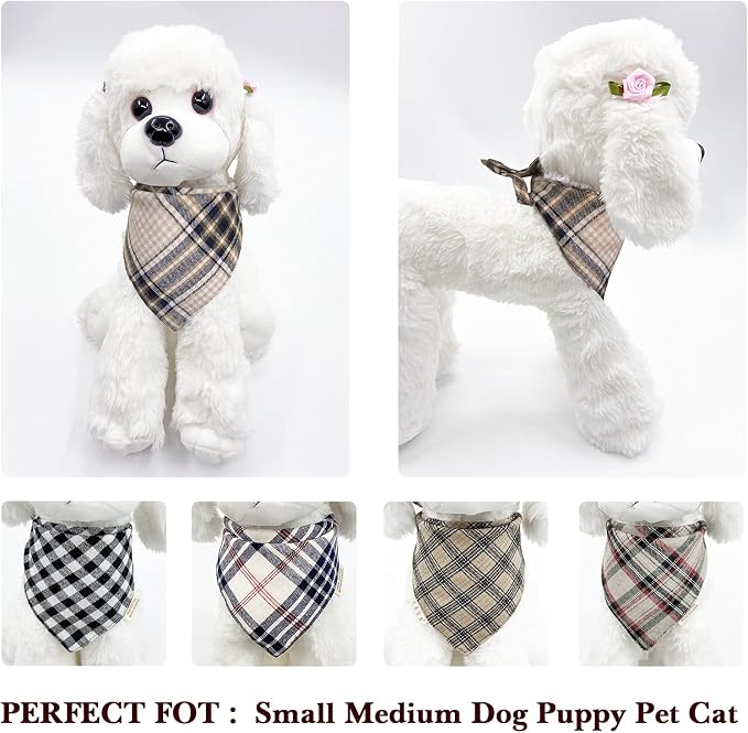 Fall 5PCS Dog Bandanas with Button - Image 4