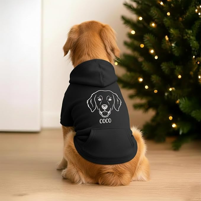 Personalized Dog Hoodie, Custom Embroidered Name Pet Hoodie, Warm Winter Outfit - Image 5