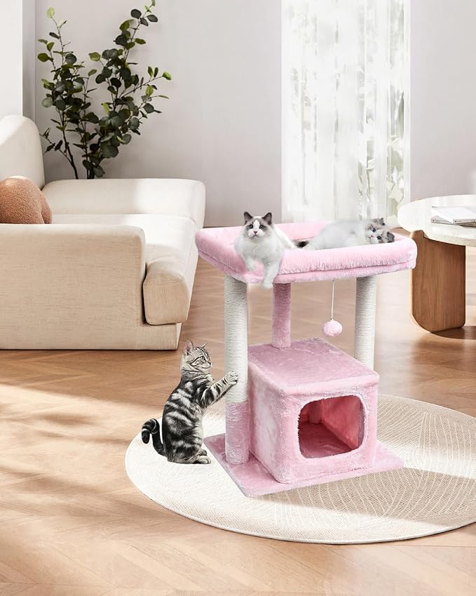 SYANDLVY Small Cat Tree for Indoor Cats Large Adult, Modern House - Image 7
