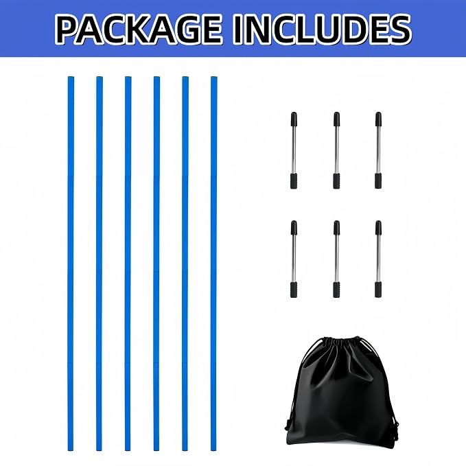 6 Pcs Soccer Agility Poles for Training, 5 FT Adjustable Speed and Agility - Image 2