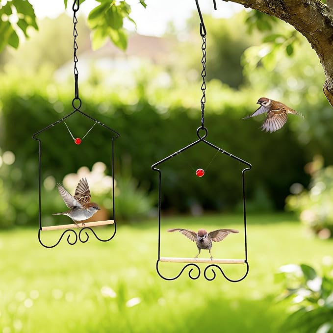 4PK Metal Frame Hummingbird Swings and Perches - Image 9