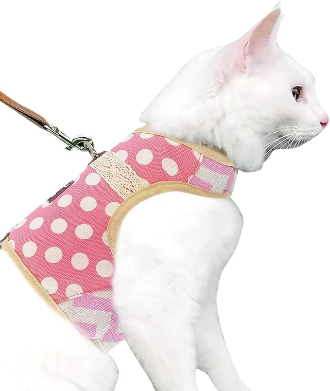 Cat Harness and Leash for Walking Escape Proof, Adjustable Cat Walking Jackets by Yizhi+Miaow