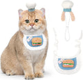 HOWWFALY Cat Halloween Costumes Pet Chef Hat &Hamburger Bib Costume Set by HOWWFALY