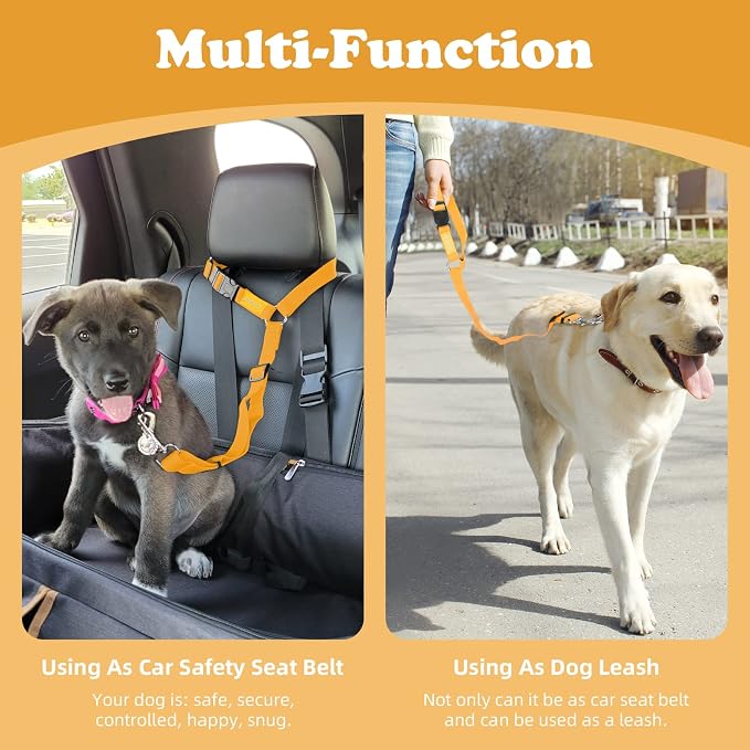 BWOGUE Pet Dog Cat Seat Belts, Car Headrest Restraint Adjustable Safety Leads - Image 6