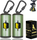 Metal Dog Poop Bag Holder 2-Pack w/Leash Clip|Durable Scratch-Resistant by SHAOUMAN