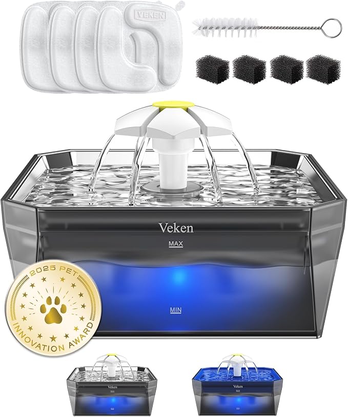 Veken Small Pet-Friendly Cat Water Fountain by Veken