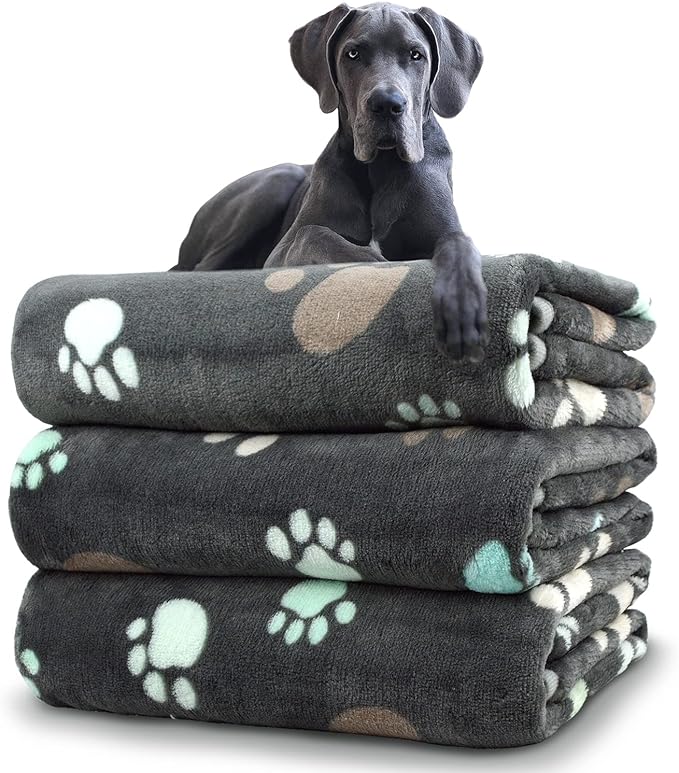Dog Blankets for Large Dogs, 3 Pack Blanket Washable 41" x 31", Fuzzy Soft Pet by NXDZI