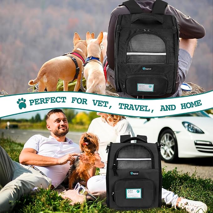 PetAmi Dog Backpack Carrier for Small Large Cat, Ventilated Pet Hiking Backpack - Image 7