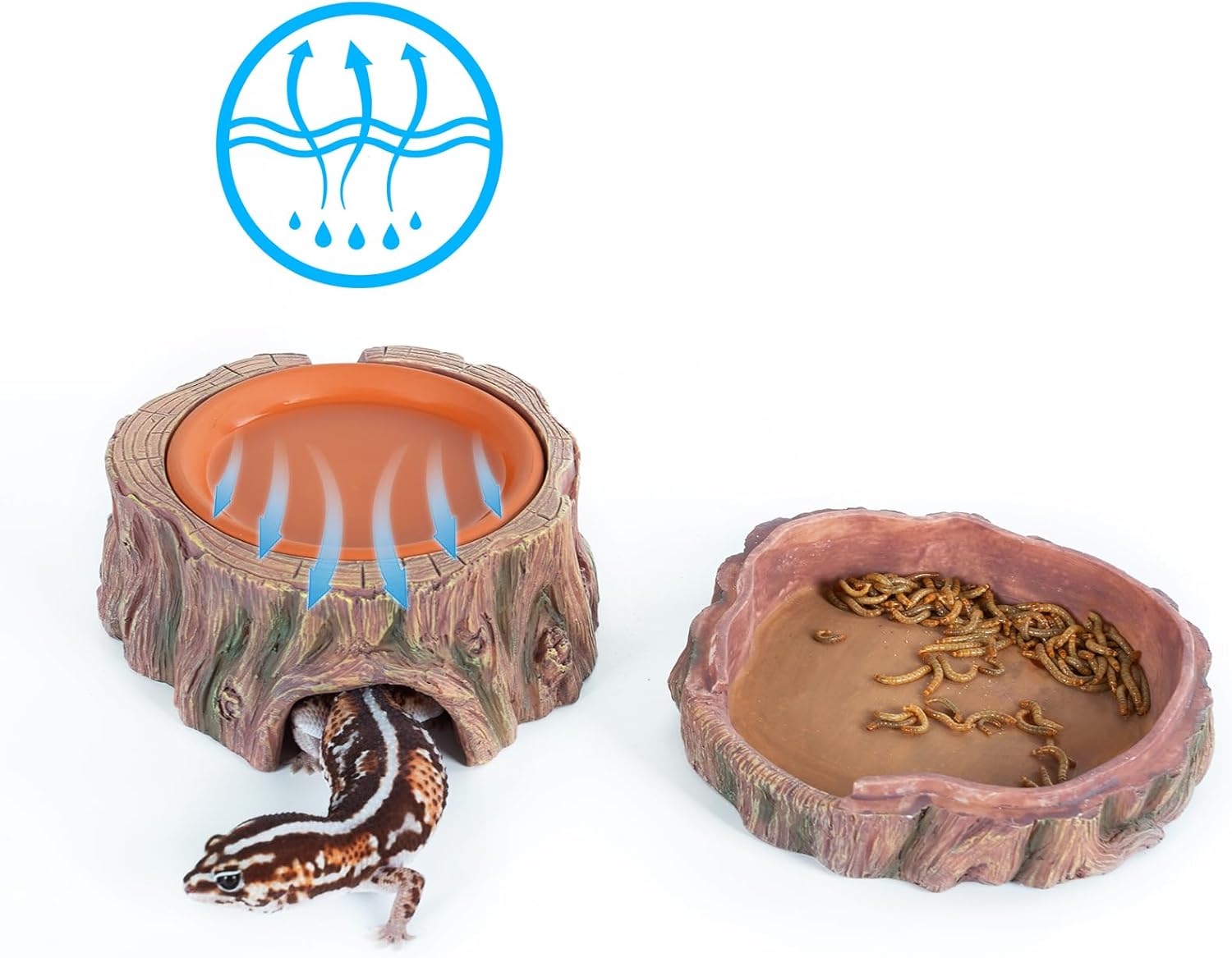 3 in 1 Reptile Hide Cave with Humidity Dish - GlobalHabitat Supply