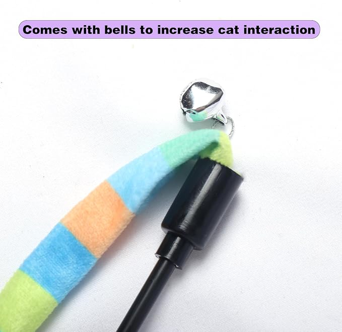 Cat Wand Toys Interactive Kitten Toys Cat Teaser Wand String Feather - Image 2