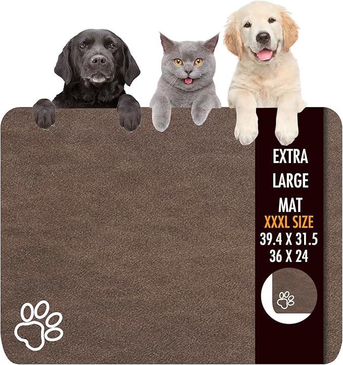 Dog Food Mat, 39.4"x31.5" Largest Absorbent Dog Mat by yuzshin
