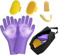 7PCS Dog Bath Brush | Pet Grooming Gloves | Storage Bag | Soothing Massage by Unknown