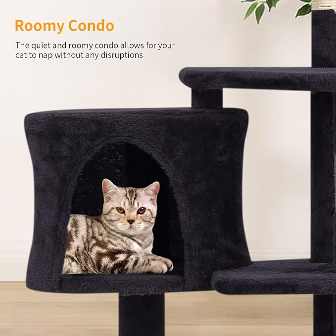 BestPet | 36" Cat Tree Tower | Dark Gray | Sturdy Multi-Level Cat Tree - Image 7