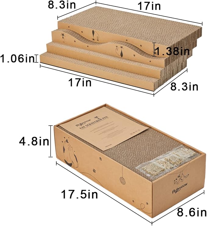 Cat Scratcher Cardboard Pad Scratch Box, Reversible Durable - Image 7