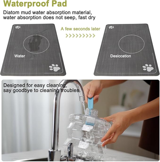 RIZZARI Large Water Dispenser for Dogs: 8L Black Raised Gravity Auto-Refill - Image 4