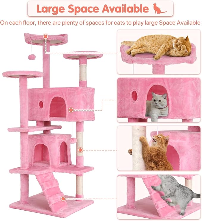 54in Cat Tree Cat Climbing Tower - Image 5