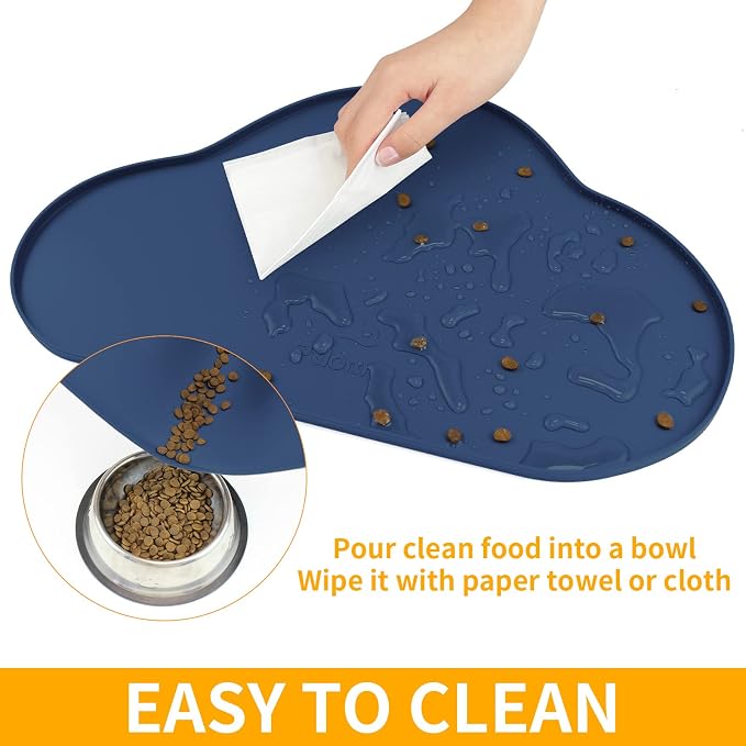 Ptlom Silicone Pet Placemat for Dogs and Cats, Non-Slip Waterproof Dog Feeding - Image 6
